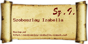 Szoboszlay Izabella névjegykártya