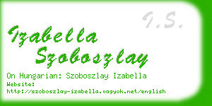 izabella szoboszlay business card